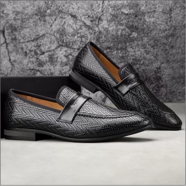JITAI Mens Loafers Tuxedo Shoes Dress Shoes for Men Velvet Loafers Wedding ShoesBlack13