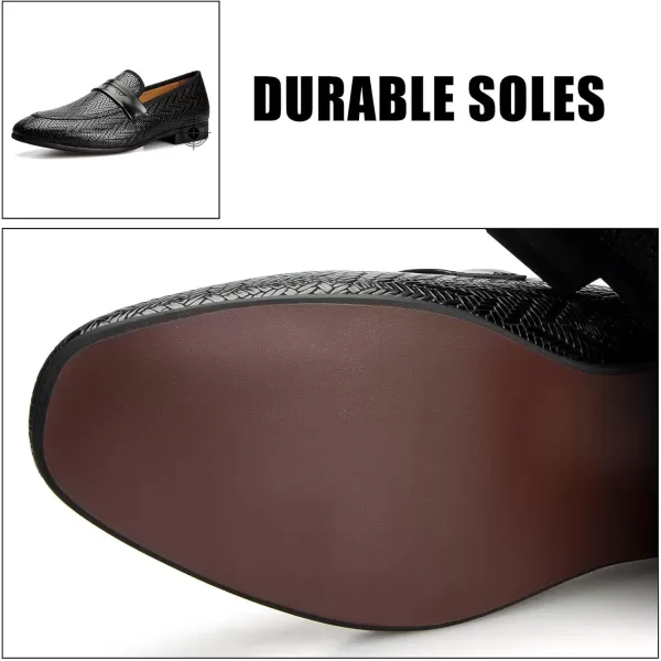 JITAI Mens Loafers Tuxedo Shoes Dress Shoes for Men Velvet Loafers Wedding ShoesBlack13