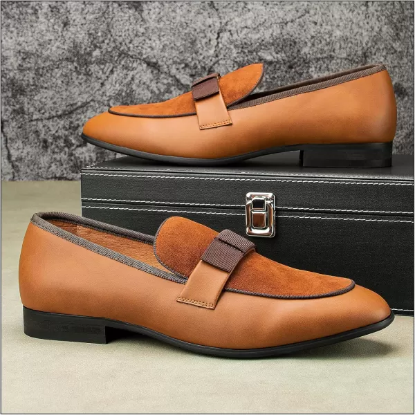 JITAI Mens Loafers Tuxedo Shoes Dress Shoes for Men Velvet Loafers Wedding ShoesBrown01