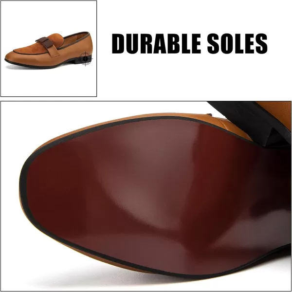 JITAI Mens Loafers Tuxedo Shoes Dress Shoes for Men Velvet Loafers Wedding ShoesBrown01