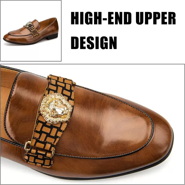 JITAI Mens Loafers Tuxedo Shoes Dress Shoes for Men Velvet Loafers Wedding ShoesBrown07