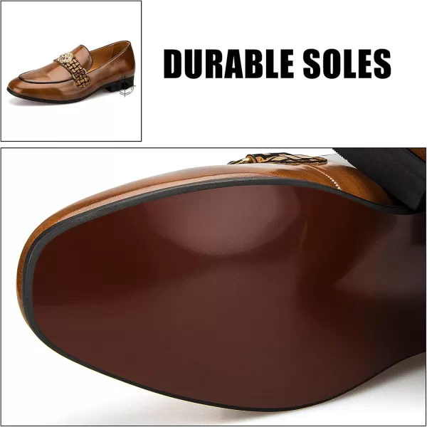 JITAI Mens Loafers Tuxedo Shoes Dress Shoes for Men Velvet Loafers Wedding ShoesBrown07