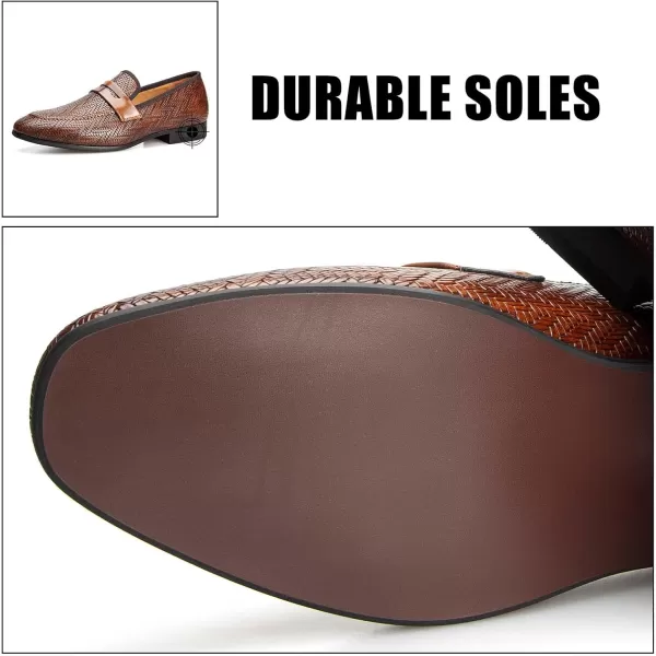 JITAI Mens Loafers Tuxedo Shoes Dress Shoes for Men Velvet Loafers Wedding ShoesBrown14