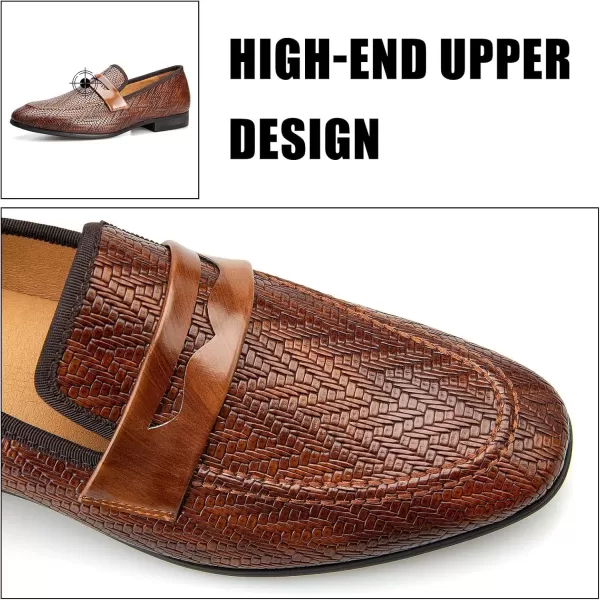 JITAI Mens Loafers Tuxedo Shoes Dress Shoes for Men Velvet Loafers Wedding ShoesBrown14