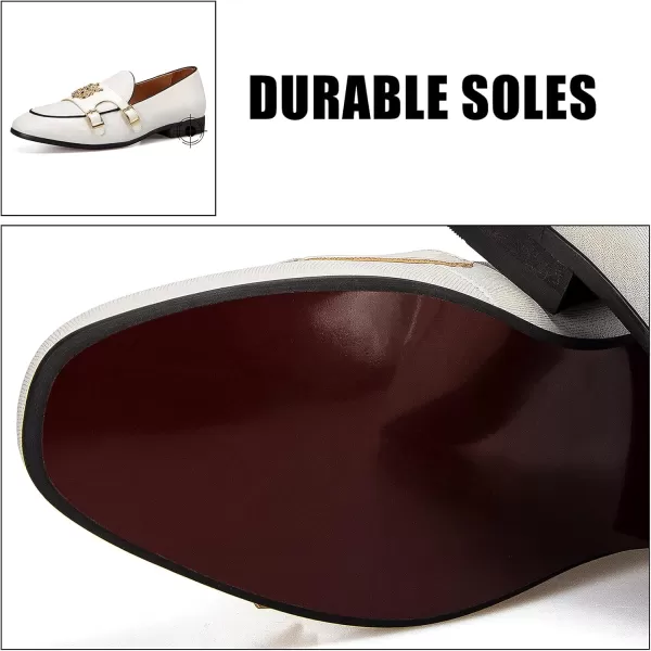 JITAI Mens Loafers Tuxedo Shoes Dress Shoes for Men Velvet Loafers Wedding ShoesWhite02