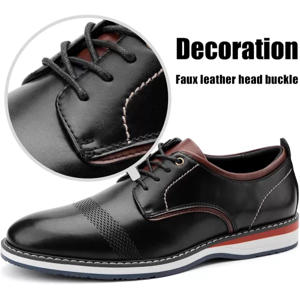 JITAI Mens Oxford Dress Shoes Lightweight Fashion Shoes with Wingtip Brogue ampamp Laceup DesignBlack01