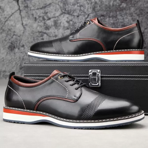 JITAI Mens Oxford Dress Shoes Lightweight Fashion Shoes with Wingtip Brogue ampamp Laceup DesignBlack01