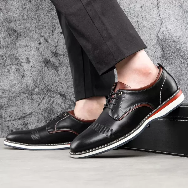 JITAI Mens Oxford Dress Shoes Lightweight Fashion Shoes with Wingtip Brogue ampamp Laceup DesignBlack01