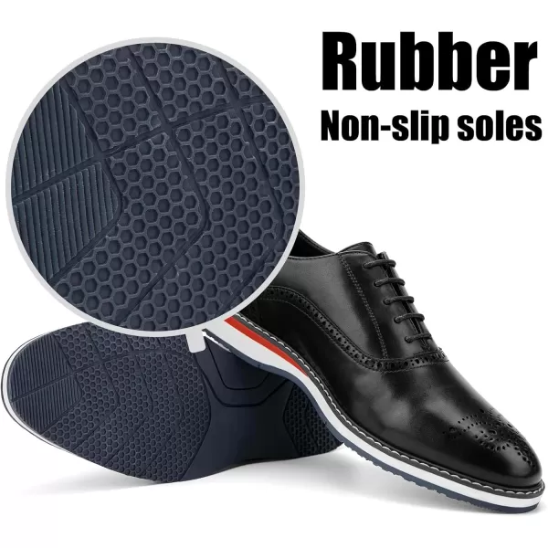 JITAI Mens Oxford Dress Shoes Lightweight Fashion Shoes with Wingtip Brogue ampamp Laceup DesignBlack02