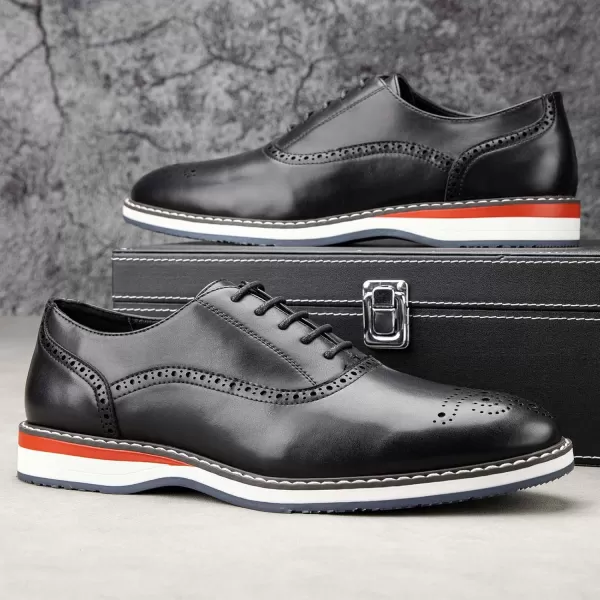 JITAI Mens Oxford Dress Shoes Lightweight Fashion Shoes with Wingtip Brogue ampamp Laceup DesignBlack02