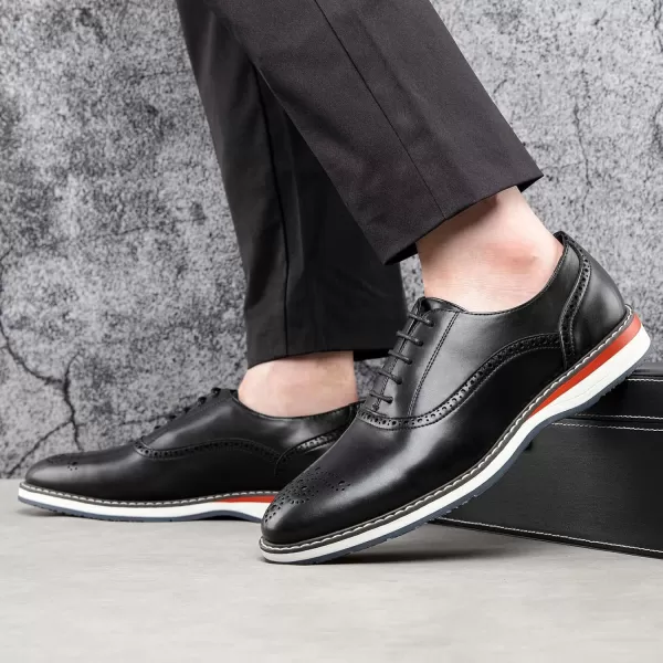 JITAI Mens Oxford Dress Shoes Lightweight Fashion Shoes with Wingtip Brogue ampamp Laceup DesignBlack02