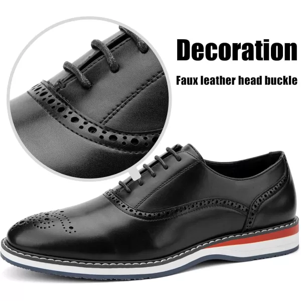 JITAI Mens Oxford Dress Shoes Lightweight Fashion Shoes with Wingtip Brogue ampamp Laceup DesignBlack02