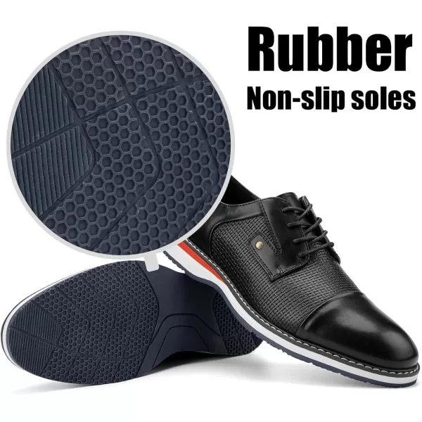 JITAI Mens Oxford Dress Shoes Lightweight Fashion Shoes with Wingtip Brogue ampamp Laceup DesignBlack03