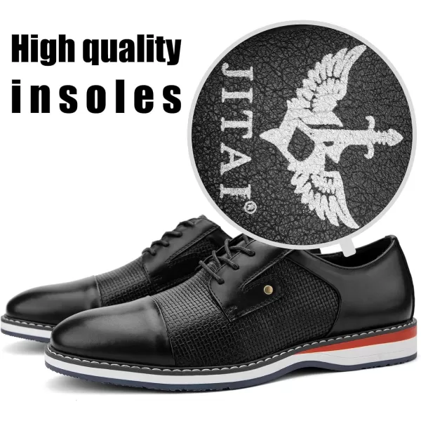 JITAI Mens Oxford Dress Shoes Lightweight Fashion Shoes with Wingtip Brogue ampamp Laceup DesignBlack03
