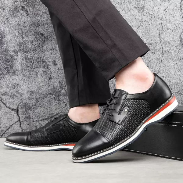 JITAI Mens Oxford Dress Shoes Lightweight Fashion Shoes with Wingtip Brogue ampamp Laceup DesignBlack03