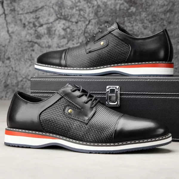 JITAI Mens Oxford Dress Shoes Lightweight Fashion Shoes with Wingtip Brogue ampamp Laceup DesignBlack03