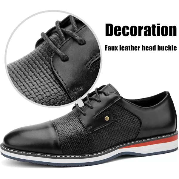 JITAI Mens Oxford Dress Shoes Lightweight Fashion Shoes with Wingtip Brogue ampamp Laceup DesignBlack03