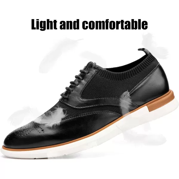 JITAI Mens Oxford Dress Shoes Lightweight Fashion Shoes with Wingtip Brogue ampamp Laceup DesignBlack05