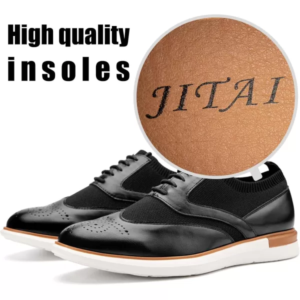 JITAI Mens Oxford Dress Shoes Lightweight Fashion Shoes with Wingtip Brogue ampamp Laceup DesignBlack05