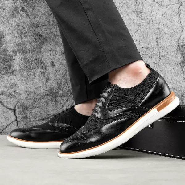 JITAI Mens Oxford Dress Shoes Lightweight Fashion Shoes with Wingtip Brogue ampamp Laceup DesignBlack05