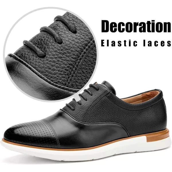 JITAI Mens Oxford Dress Shoes Lightweight Fashion Shoes with Wingtip Brogue ampamp Laceup DesignBlack07