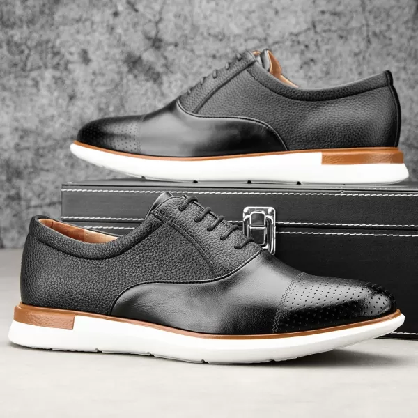 JITAI Mens Oxford Dress Shoes Lightweight Fashion Shoes with Wingtip Brogue ampamp Laceup DesignBlack07