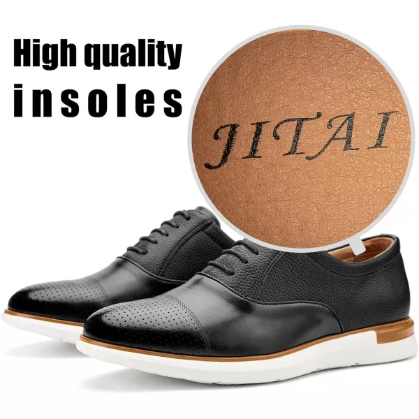 JITAI Mens Oxford Dress Shoes Lightweight Fashion Shoes with Wingtip Brogue ampamp Laceup DesignBlack07