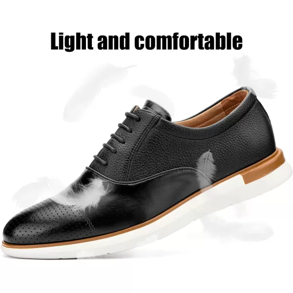 JITAI Mens Oxford Dress Shoes Lightweight Fashion Shoes with Wingtip Brogue ampamp Laceup DesignBlack07