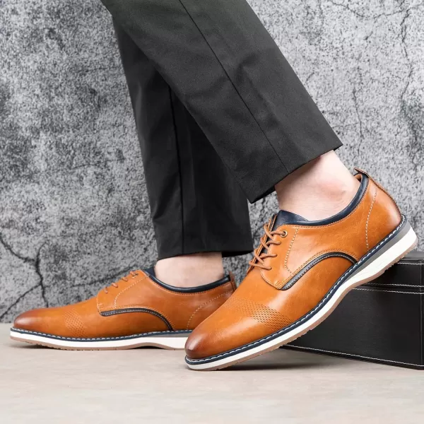 JITAI Mens Oxford Dress Shoes Lightweight Fashion Shoes with Wingtip Brogue ampamp Laceup DesignBrown01