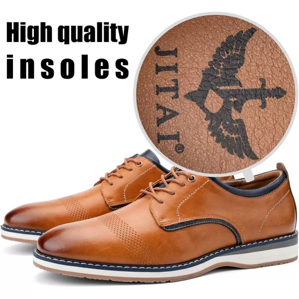 JITAI Mens Oxford Dress Shoes Lightweight Fashion Shoes with Wingtip Brogue ampamp Laceup DesignBrown01