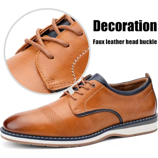 JITAI Mens Oxford Dress Shoes Lightweight Fashion Shoes with Wingtip Brogue ampamp Laceup DesignBrown01