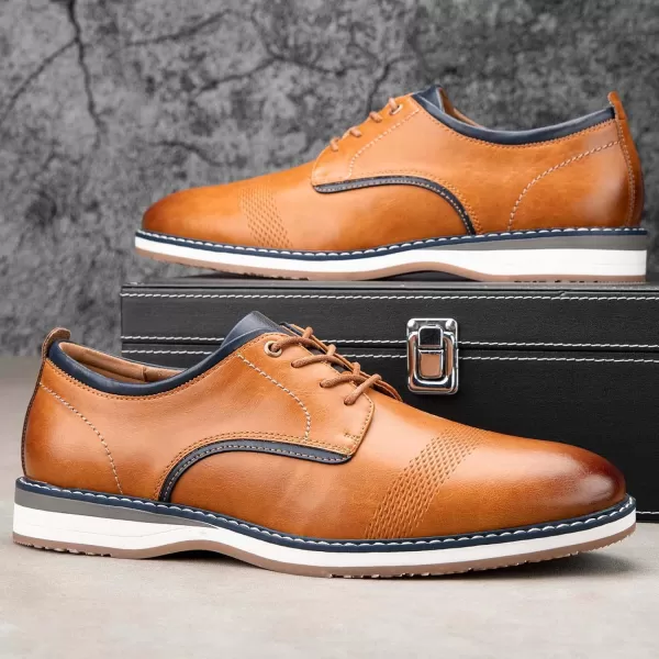 JITAI Mens Oxford Dress Shoes Lightweight Fashion Shoes with Wingtip Brogue ampamp Laceup DesignBrown01