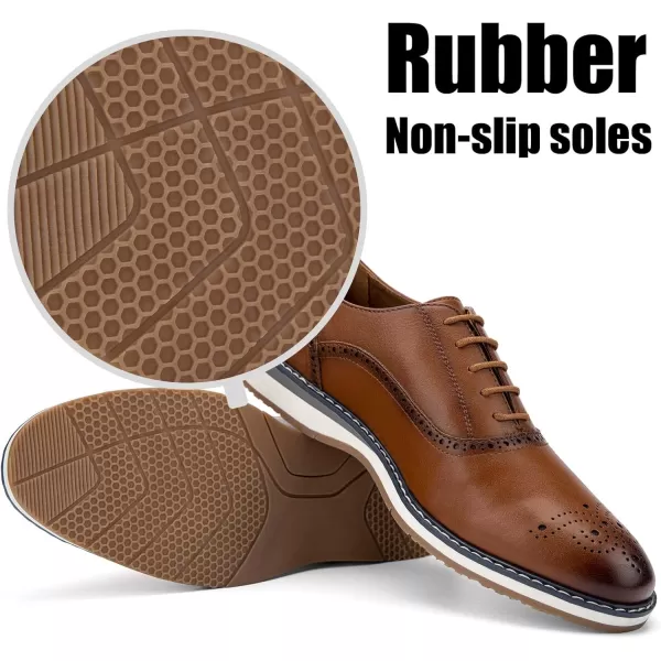 JITAI Mens Oxford Dress Shoes Lightweight Fashion Shoes with Wingtip Brogue ampamp Laceup DesignBrown02
