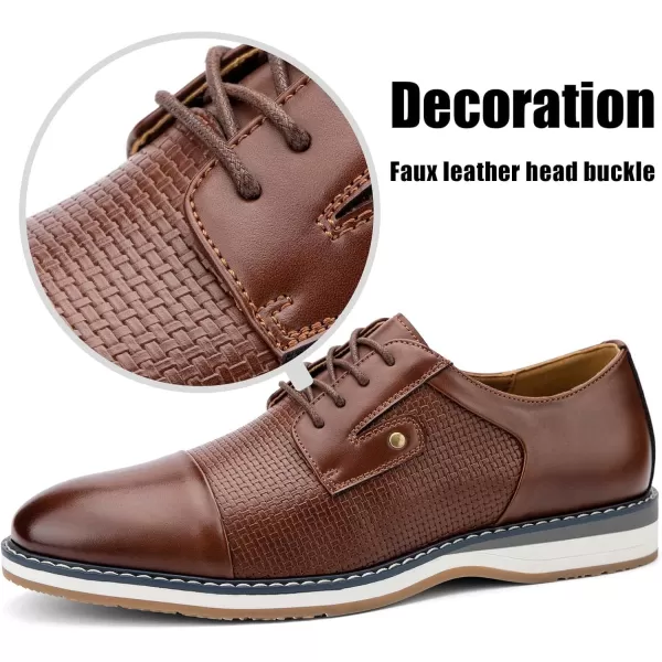 JITAI Mens Oxford Dress Shoes Lightweight Fashion Shoes with Wingtip Brogue ampamp Laceup DesignBrown03