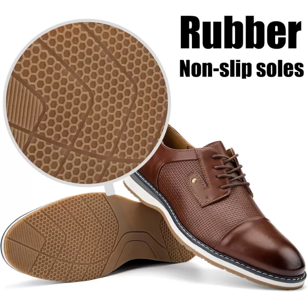 JITAI Mens Oxford Dress Shoes Lightweight Fashion Shoes with Wingtip Brogue ampamp Laceup DesignBrown03