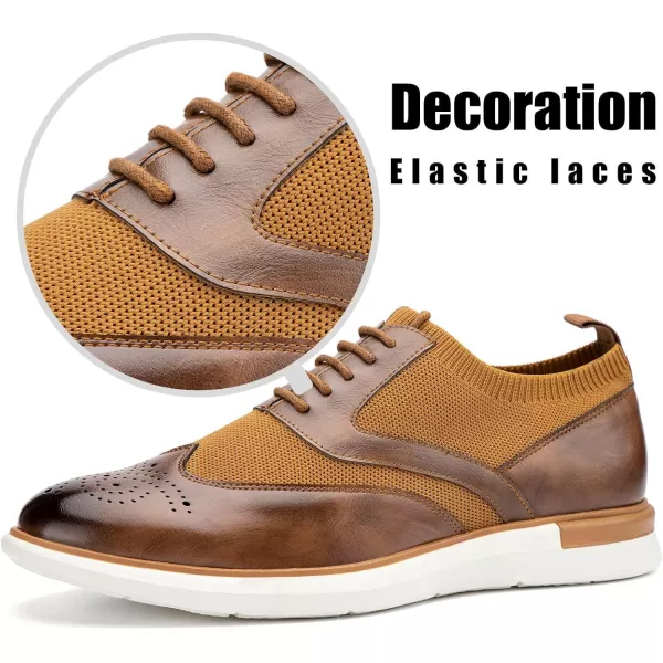 JITAI Mens Oxford Dress Shoes Lightweight Fashion Shoes with Wingtip Brogue ampamp Laceup DesignBrown05