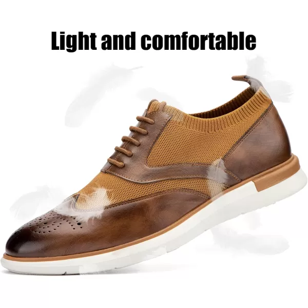 JITAI Mens Oxford Dress Shoes Lightweight Fashion Shoes with Wingtip Brogue ampamp Laceup DesignBrown05