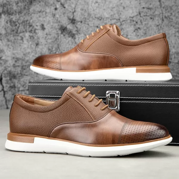 JITAI Mens Oxford Dress Shoes Lightweight Fashion Shoes with Wingtip Brogue ampamp Laceup DesignBrown07