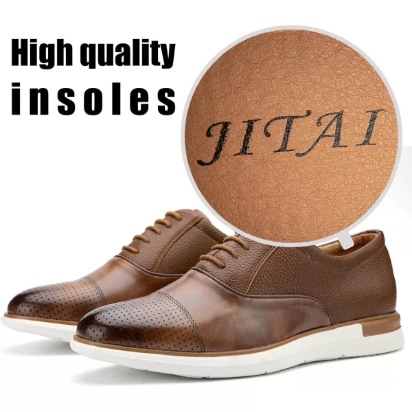 JITAI Mens Oxford Dress Shoes Lightweight Fashion Shoes with Wingtip Brogue ampamp Laceup DesignBrown07