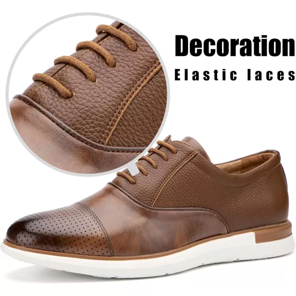 JITAI Mens Oxford Dress Shoes Lightweight Fashion Shoes with Wingtip Brogue ampamp Laceup DesignBrown07