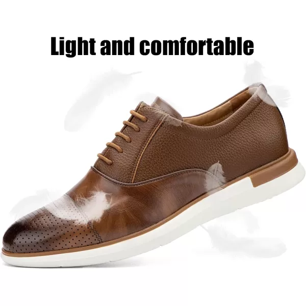 JITAI Mens Oxford Dress Shoes Lightweight Fashion Shoes with Wingtip Brogue ampamp Laceup DesignBrown07