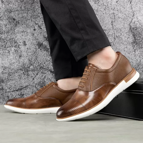 JITAI Mens Oxford Dress Shoes Lightweight Fashion Shoes with Wingtip Brogue ampamp Laceup DesignBrown07