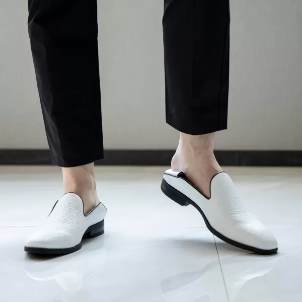 JITAI Mens Penny SlipOn Half Loafers Multifunctional Men Casual ShoesWhite01