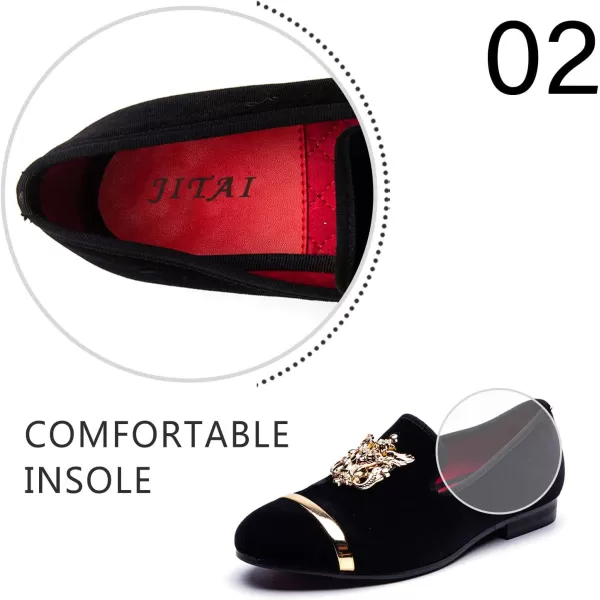 JITAI Mens Penny SlipOn Leather Lined Loafer Luxury Men ShoesBlack02