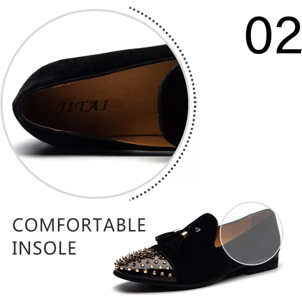 JITAI Mens Penny SlipOn Leather Lined Loafer Luxury Men ShoesBlack04