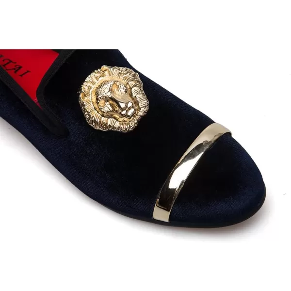 JITAI Mens Penny SlipOn Leather Lined Loafer Luxury Men ShoesBlue01