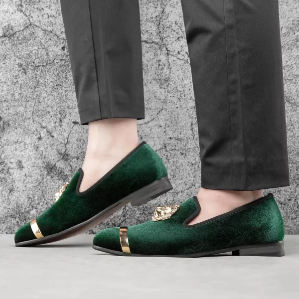 JITAI Mens Penny SlipOn Leather Lined Loafer Luxury Men ShoesGreen01