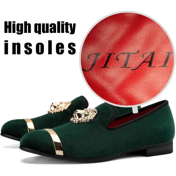 JITAI Mens Penny SlipOn Leather Lined Loafer Luxury Men ShoesGreen01