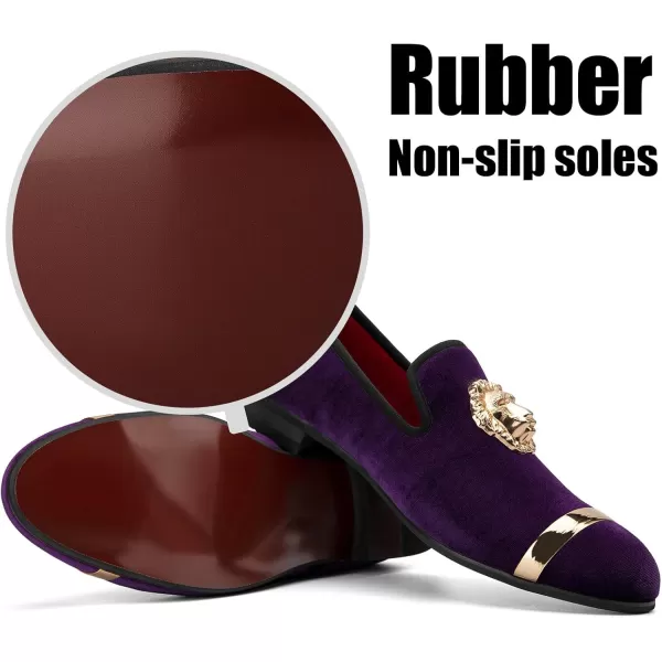 JITAI Mens Penny SlipOn Leather Lined Loafer Luxury Men ShoesPurple01