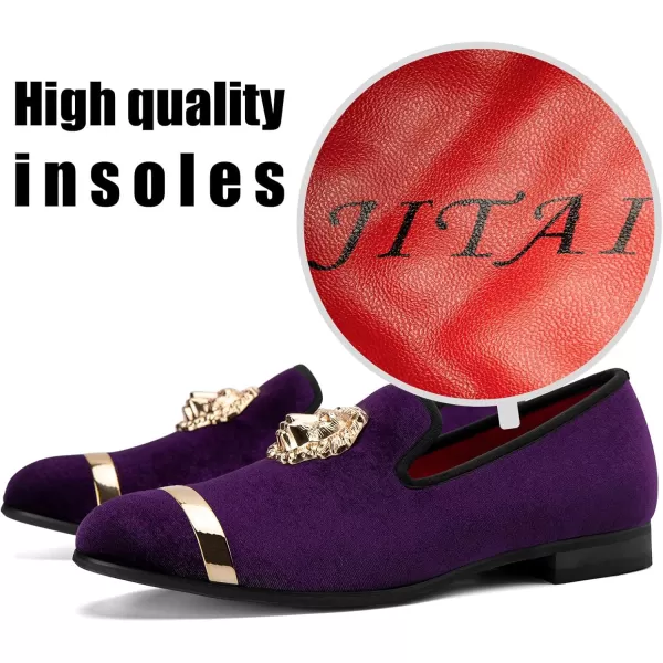 JITAI Mens Penny SlipOn Leather Lined Loafer Luxury Men ShoesPurple01